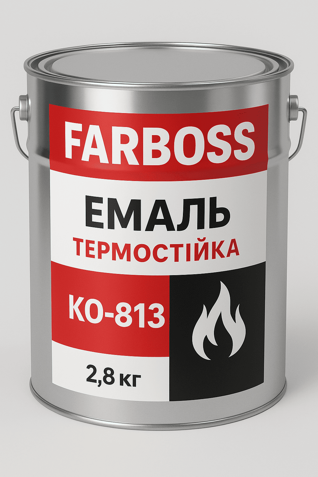 Емаль термостійка КО-813 FARBOSS червона, 2,8 кг